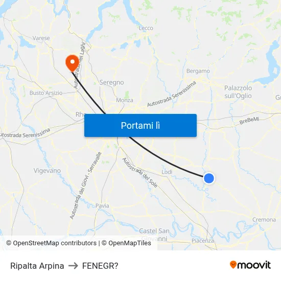 Ripalta Arpina to FENEGR? map