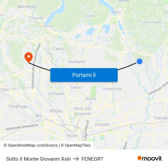 Sotto Il Monte Giovanni Xxiii to FENEGR? map