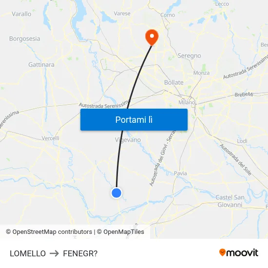 LOMELLO to FENEGR? map