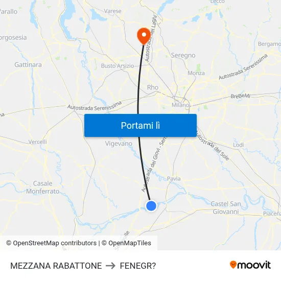 MEZZANA RABATTONE to FENEGR? map