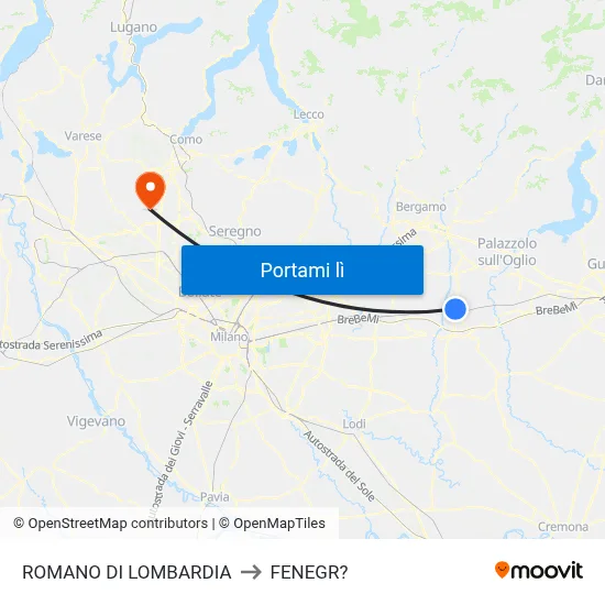 ROMANO DI LOMBARDIA to FENEGR? map