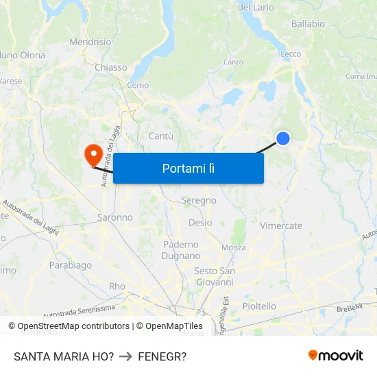 SANTA MARIA HO? to FENEGR? map