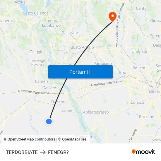 TERDOBBIATE to FENEGR? map