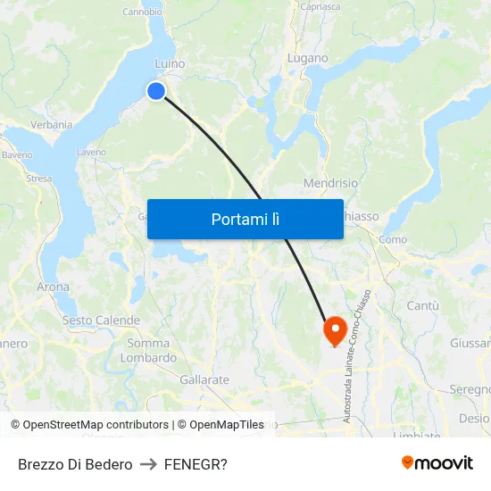 Brezzo Di Bedero to FENEGR? map