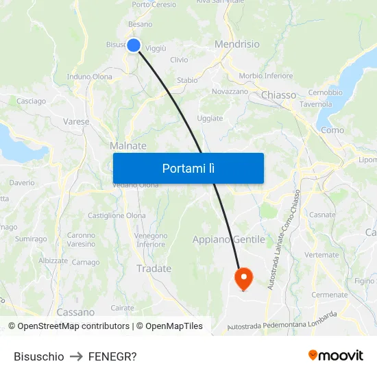 Bisuschio to FENEGR? map
