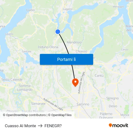 Cuasso Al Monte to FENEGR? map