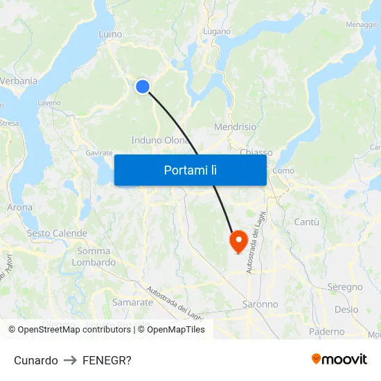 Cunardo to FENEGR? map