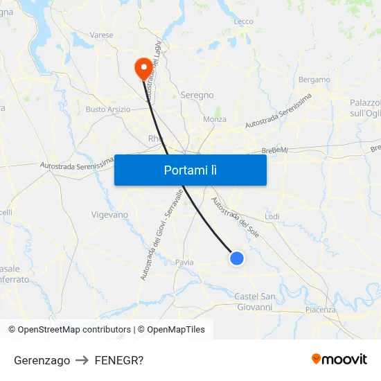 Gerenzago to FENEGR? map