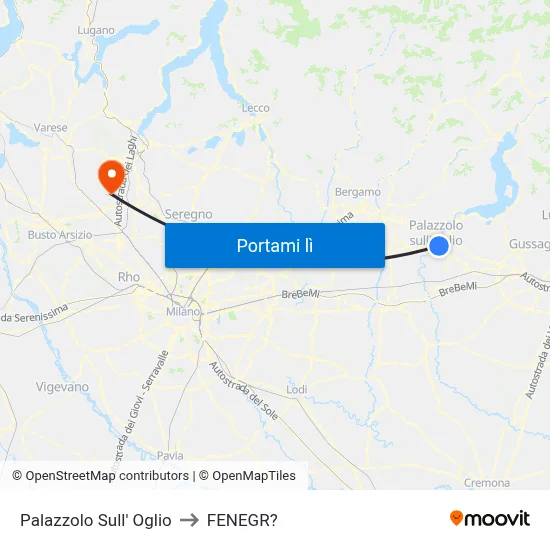 Palazzolo Sull' Oglio to FENEGR? map