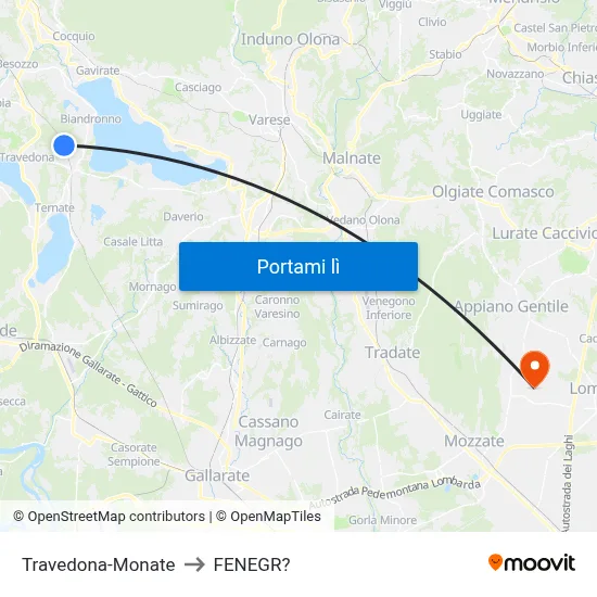 Travedona-Monate to FENEGR? map