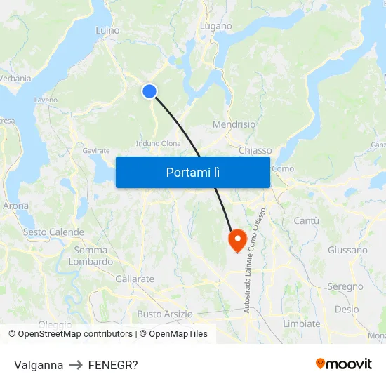 Valganna to FENEGR? map