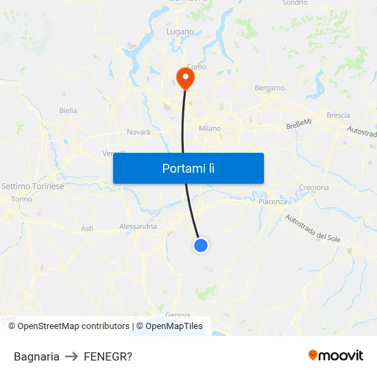 Bagnaria to FENEGR? map