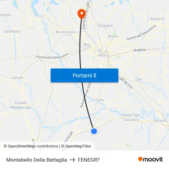 Montebello Della Battaglia to FENEGR? map