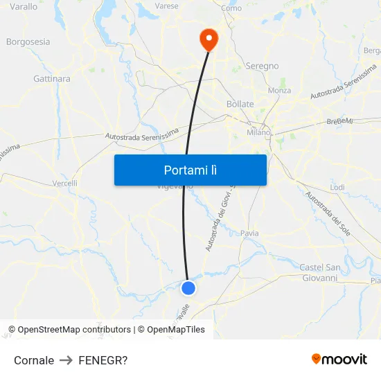 Cornale to FENEGR? map