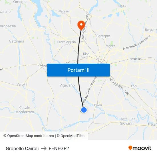 Gropello Cairoli to FENEGR? map