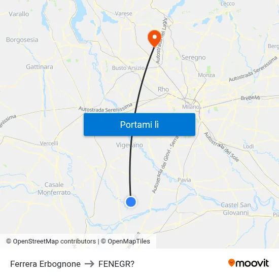 Ferrera Erbognone to FENEGR? map
