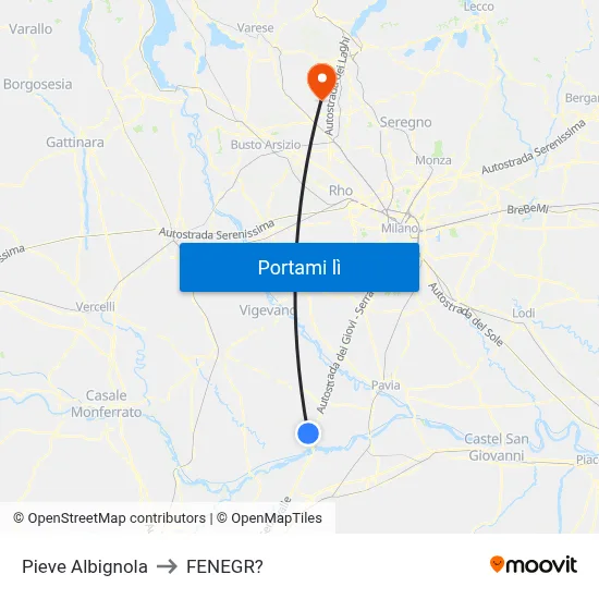 Pieve Albignola to FENEGR? map