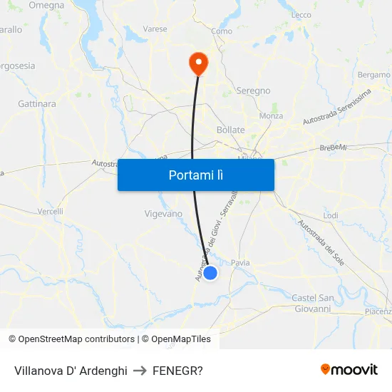 Villanova D' Ardenghi to FENEGR? map