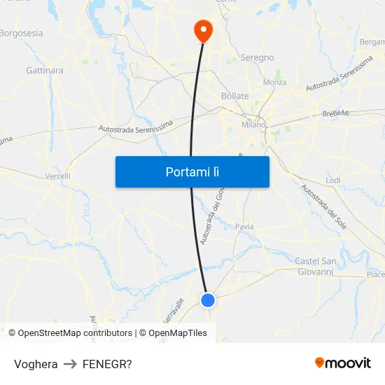Voghera to FENEGR? map