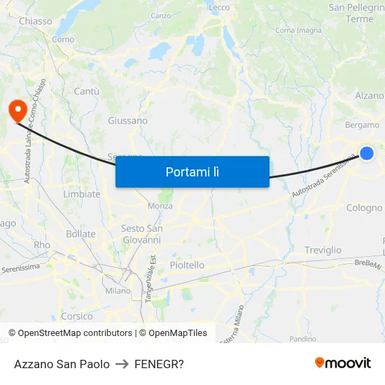 Azzano San Paolo to FENEGR? map