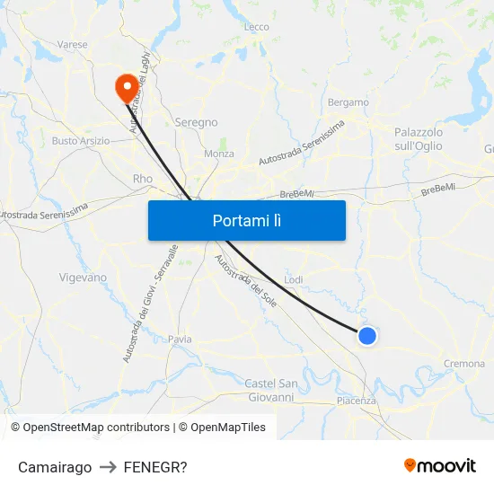Camairago to FENEGR? map
