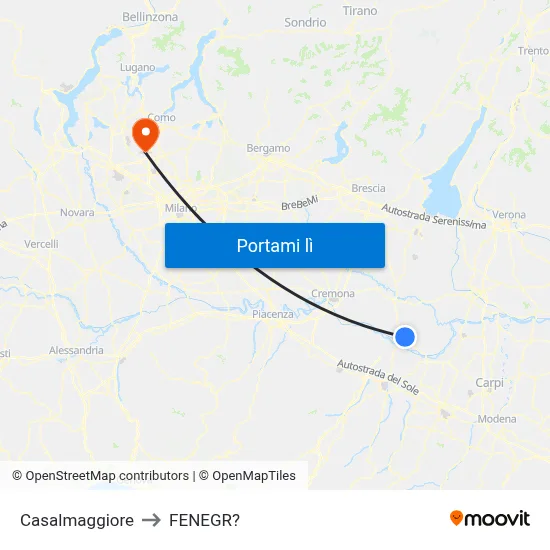 Casalmaggiore to FENEGR? map
