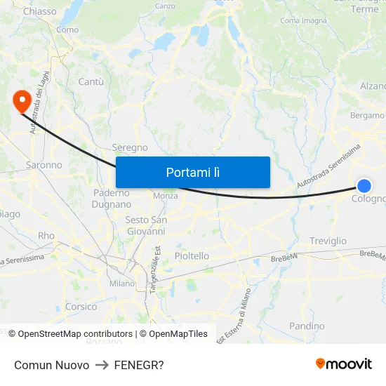 Comun Nuovo to FENEGR? map