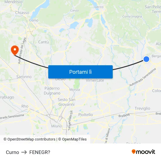 Curno to FENEGR? map