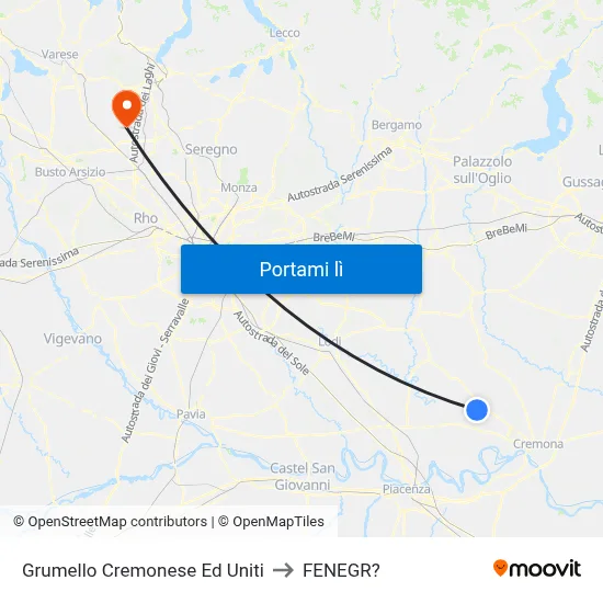 Grumello Cremonese Ed Uniti to FENEGR? map