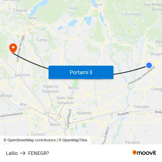 Lallio to FENEGR? map
