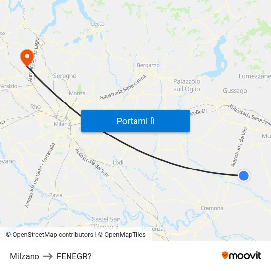 Milzano to FENEGR? map
