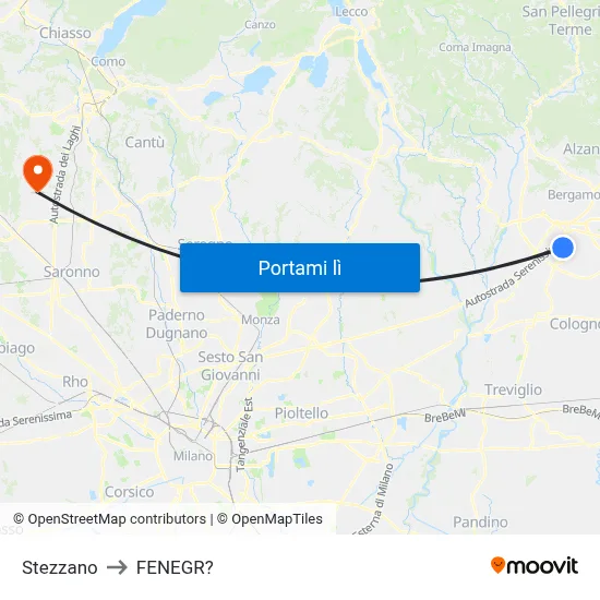 Stezzano to FENEGR? map