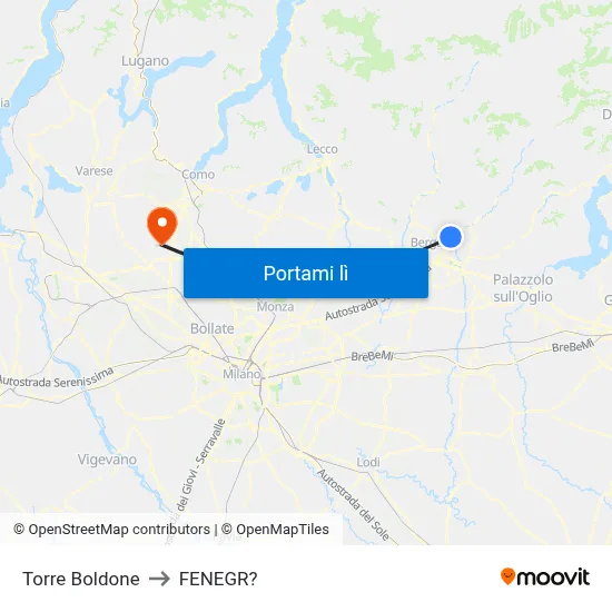 Torre Boldone to FENEGR? map