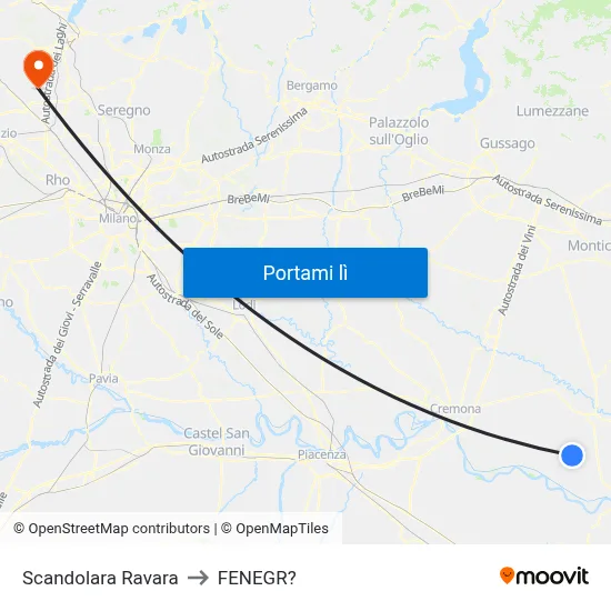 Scandolara Ravara to FENEGR? map