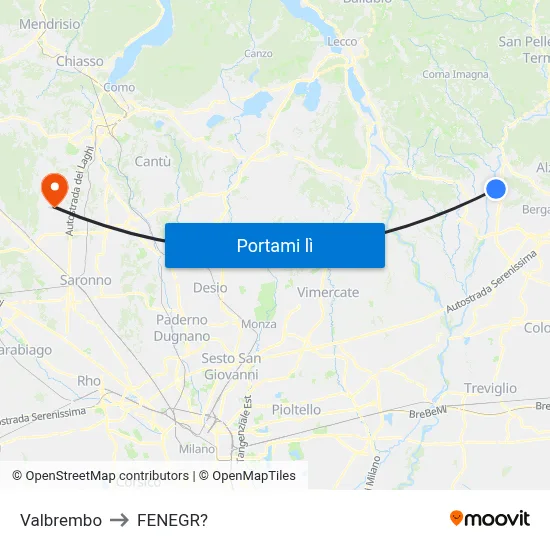 Valbrembo to FENEGR? map