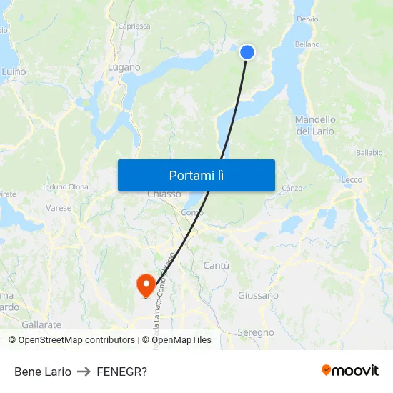 Bene Lario to FENEGR? map