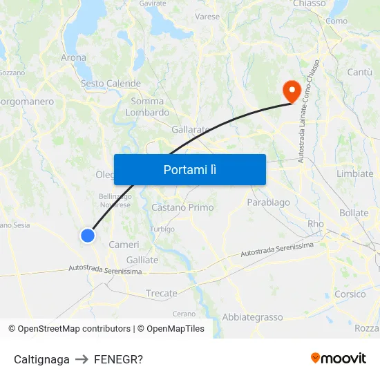 Caltignaga to FENEGR? map