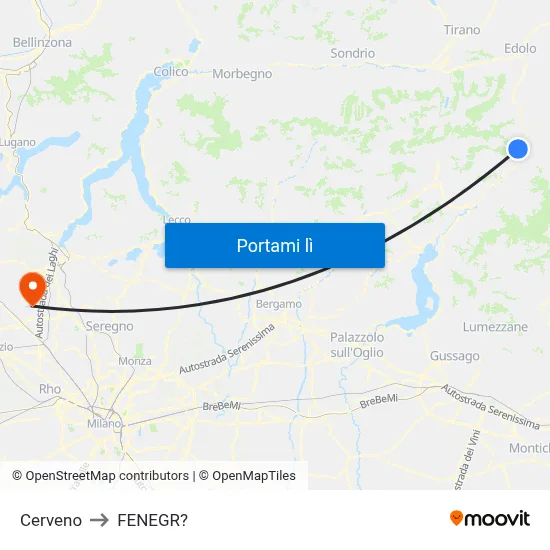 Cerveno to FENEGR? map