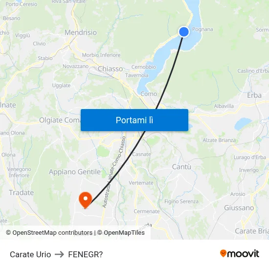 Carate Urio to FENEGR? map