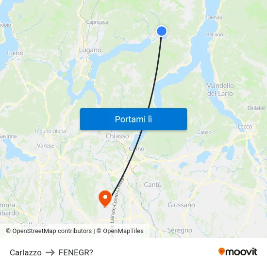 Carlazzo to FENEGR? map