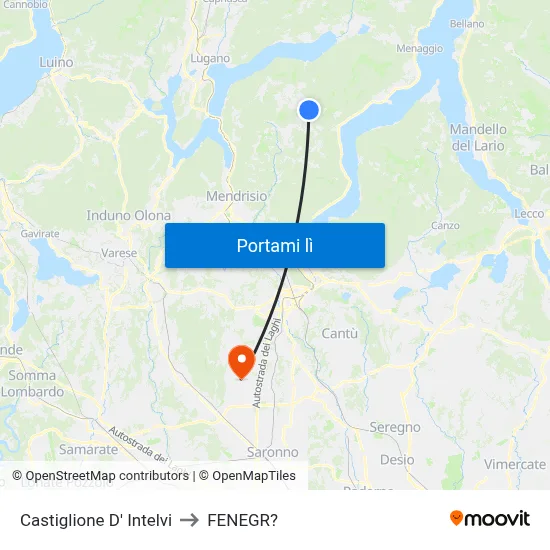 Castiglione D' Intelvi to FENEGR? map
