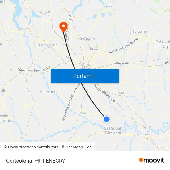 Corteolona to FENEGR? map