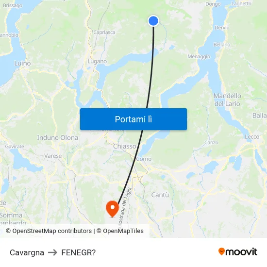 Cavargna to FENEGR? map