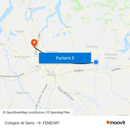 Cologno Al Serio to FENEGR? map