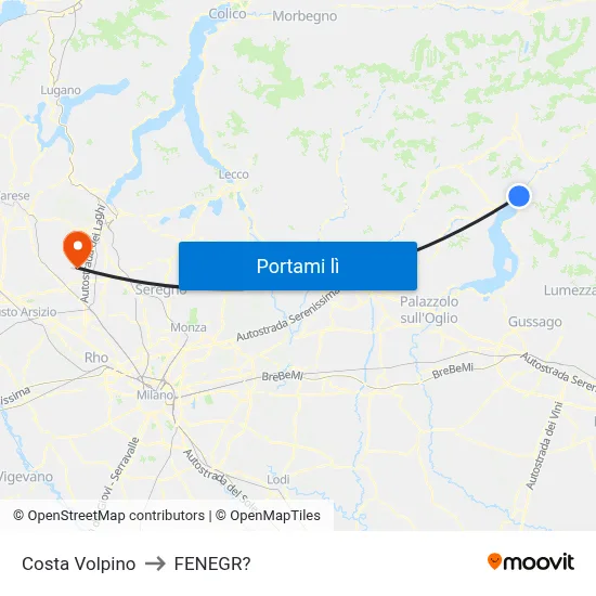 Costa Volpino to FENEGR? map