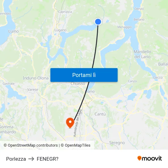 Porlezza to FENEGR? map