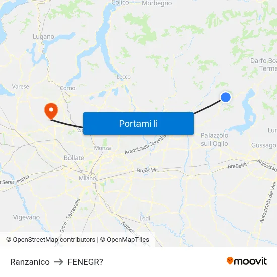 Ranzanico to FENEGR? map