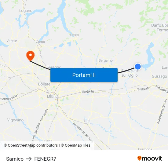 Sarnico to FENEGR? map