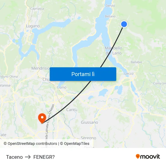 Taceno to FENEGR? map