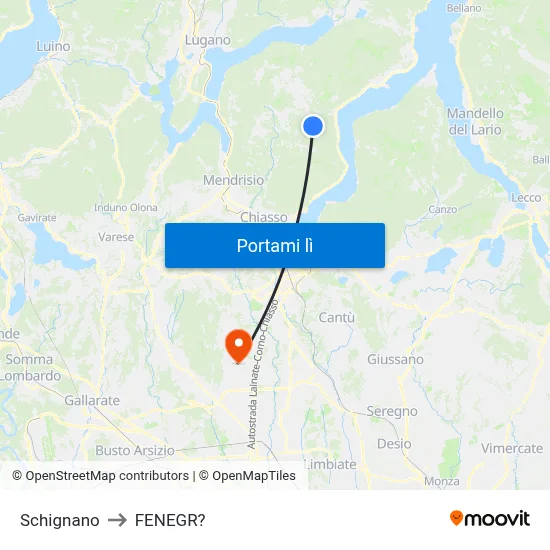 Schignano to FENEGR? map